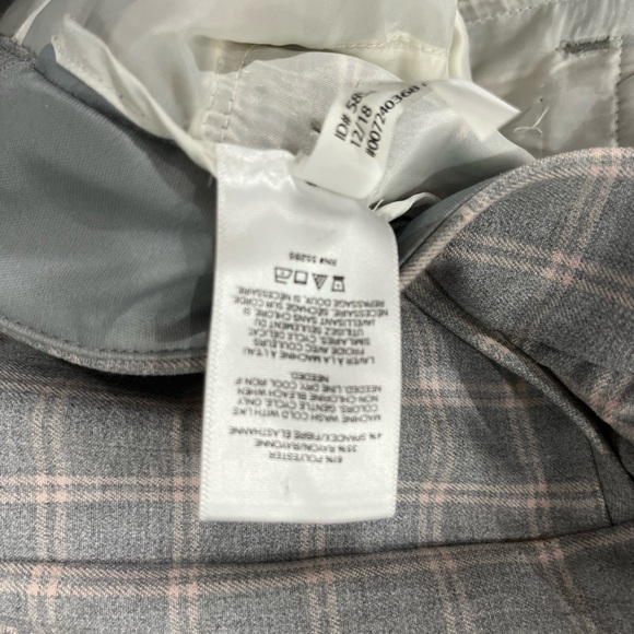 Like new Express plaid  mid rise 4 long in pink and gray work pants. - Picture 7 of 7